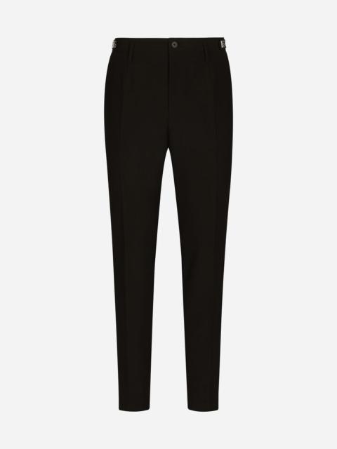 Dolce & Gabbana Technical fabric pants with metal DG logo