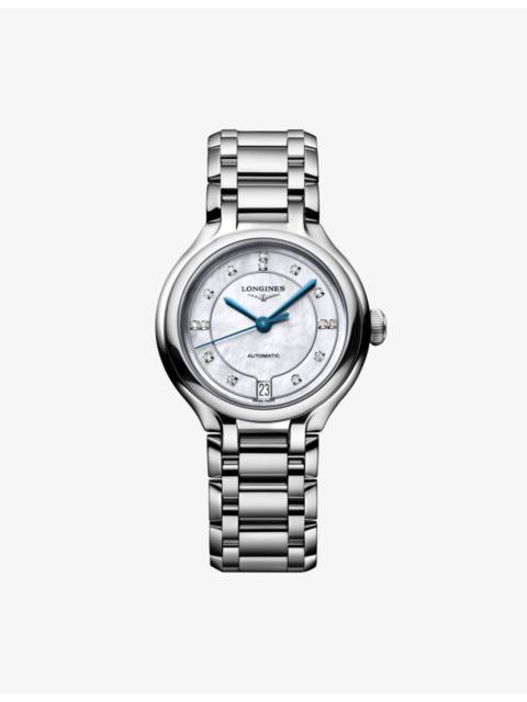 Longines PrimaLuna Stainless-Steel And 0.060ct Diamond Automatic Watch 34mm