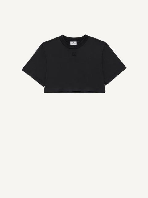 courrèges CROPPED DRY JERSEY T-SHIRT