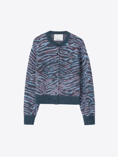 3.1 Phillip Lim Abstract Tiger Crewneck Cardigan