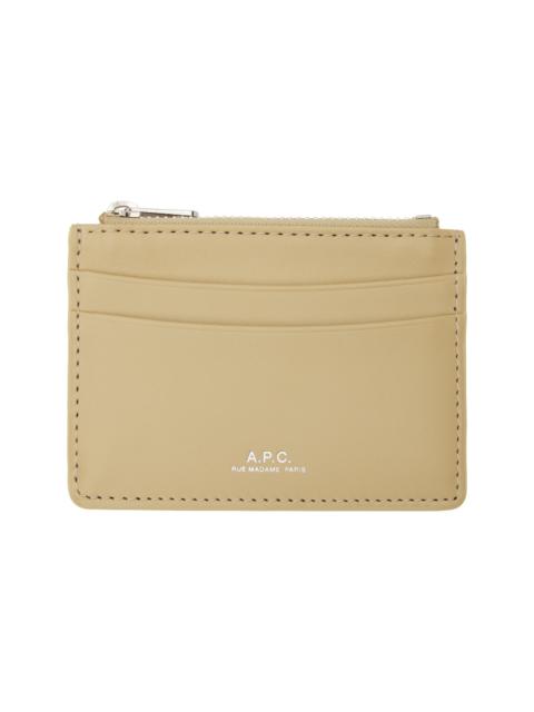 A.P.C. Beige Paris Card Holder