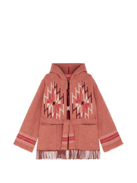 FORTELA fringed-hem hooded cardigan