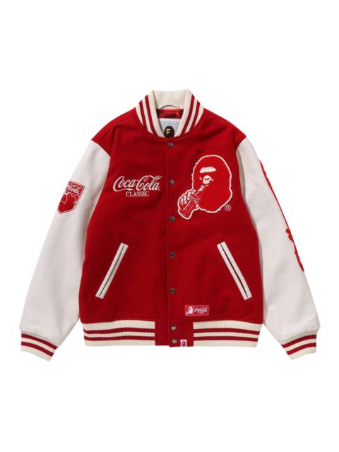 A BATHING APE® BAPE x Coca-Cola Varsity Jacket 'Red'