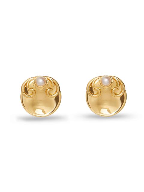LELE SADOUGHI Women's 14K-Gold-Plated & Imitation Pearl Filigree Button Stud Earrings - Gold