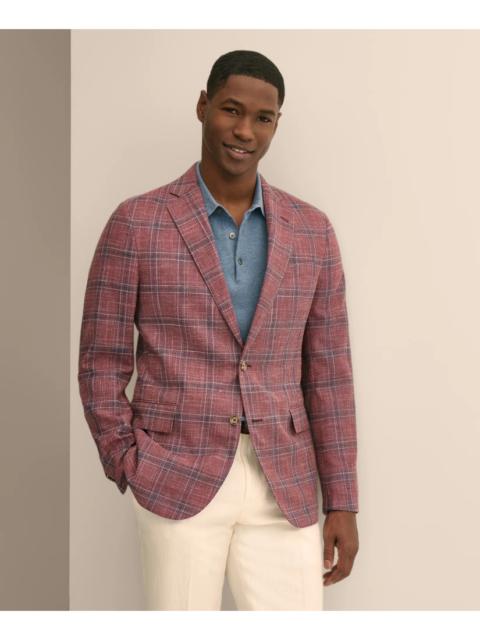 Brooks Brothers Classic Fit Wool-Cotton-Linen Hopsack Check Sport Coat
