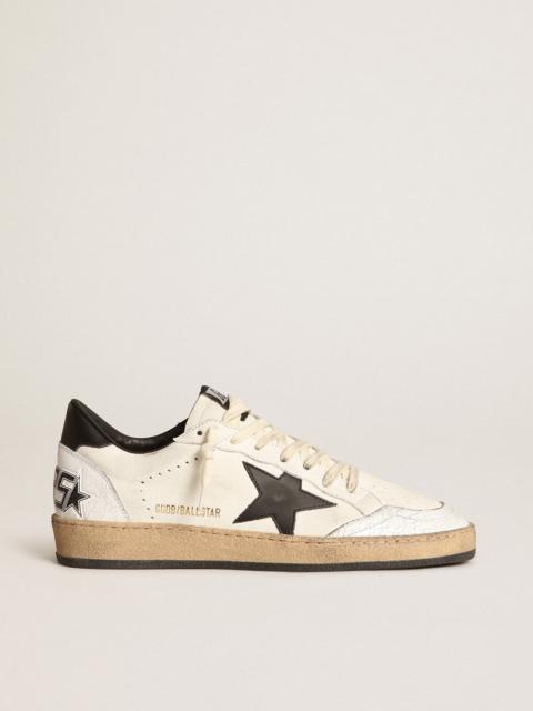 Golden Goose Women's Ball Star sneakers in white nappa leather with black leather star and heel tab