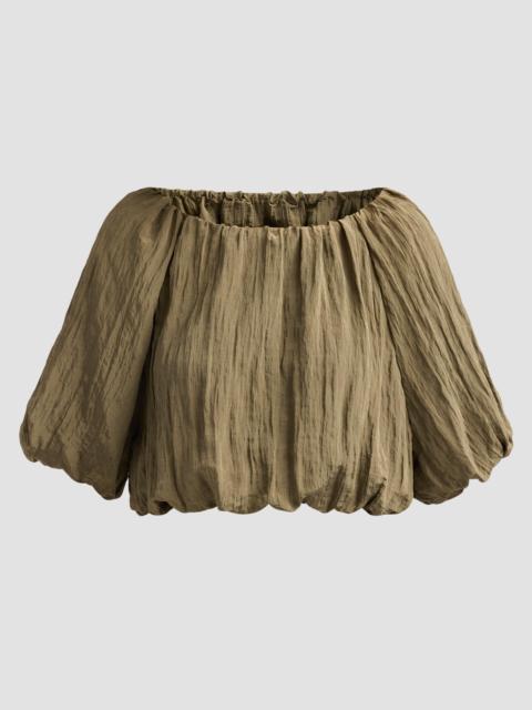 SIMKHAI Women's Anni Puff-Sleeve Crop Top - Sea Turtle