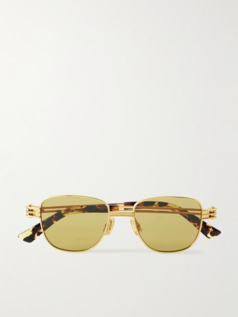 Bottega Veneta Square-Frame Gold-Tone Sunglasses