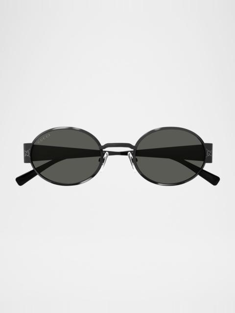 GUCCI Men's GG1854SM Metal Oval Sunglasses