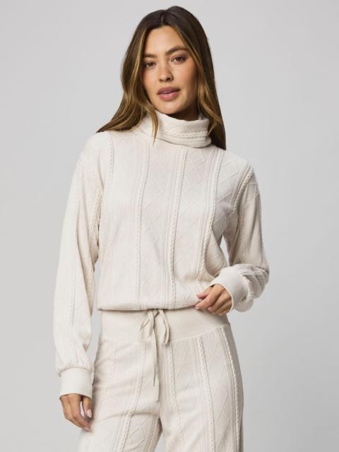 Splendid Cable Lounge Turtleneck Top