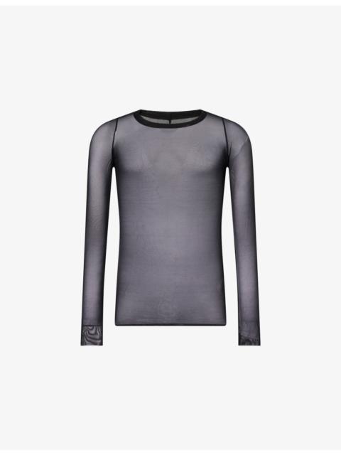 Rick Owens Long-Sleeve Stretch-Mesh T-Shirt