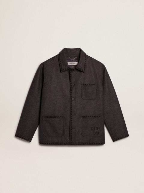Golden Goose Gray melange woolen jacket with button fastening