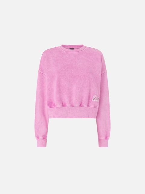 CROPPED SWEATSHIRT WITH BRANDED LABEL