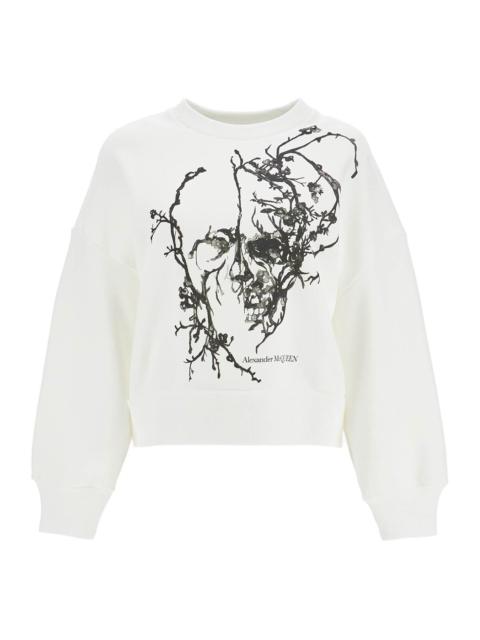 Alexander McQueen BOXY CHERRY BLOSSOM SKULL SWEAT