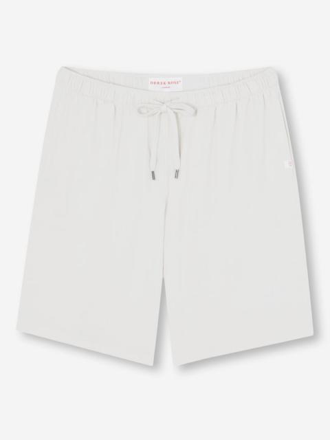 Derek Rose Men's Lounge Shorts Basel Micro Modal Stretch White