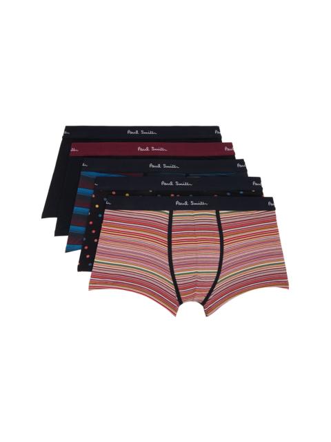 Paul Smith Five-Pack Multicolor Spot & Stripe Mix Boxer Briefs