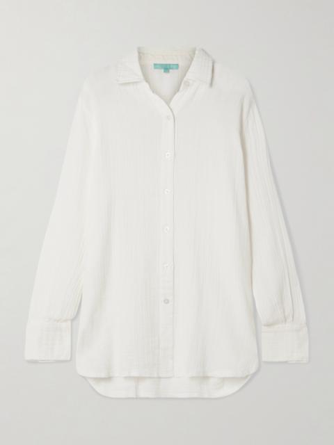MELISSA ODABASH Leona Crinkled-cotton Shirt