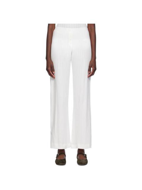 LESET White Pointelle Boxer Lounge Pants
