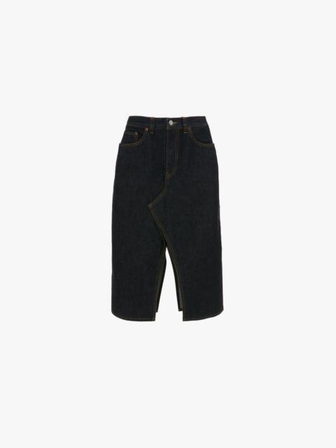Victoria Beckham Kick Pocket Denim Skirt In Light Rinse