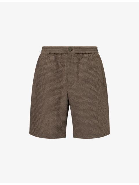 EMPORIO ARMANI Icon Seersucker Woven Bermuda Shorts