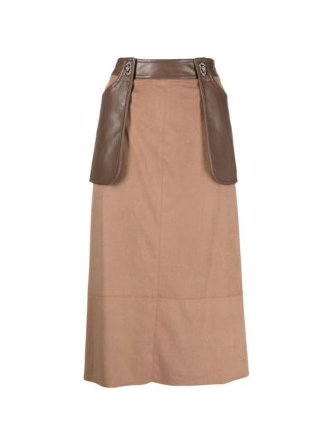 LOW CLASSIC contrasting-panel detail skirt