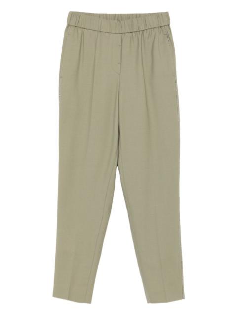 PESERICO elastic-waist embellished trousers