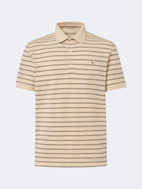 Valentino VGold striped cotton polo shirt