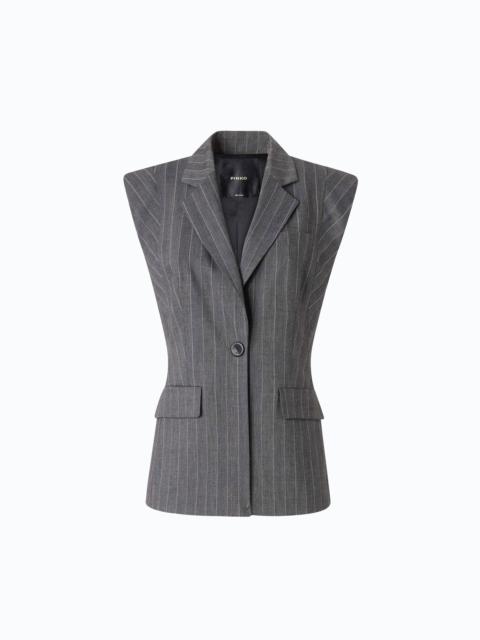 PINKO PINSTRIPED WOOL-BLEND VEST