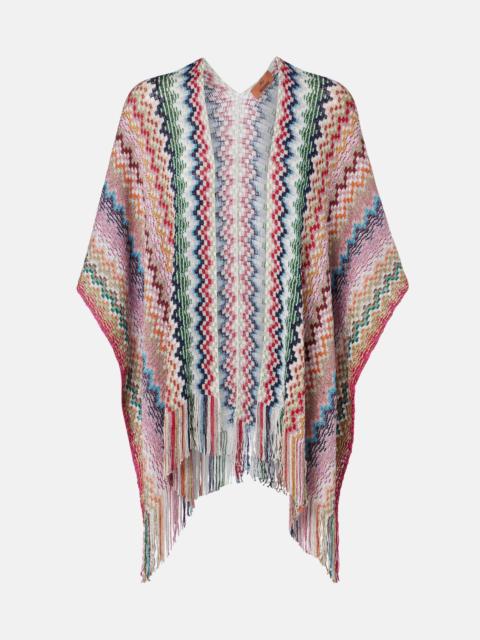 Missoni Zigzag fringed poncho