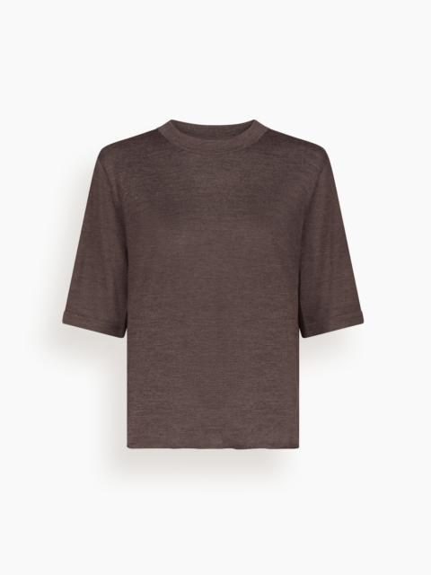 Loulou de Saison Nala Fine Short Sleeve Top in Brown Melange