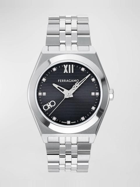 FERRAGAMO Men's Vega New Bracelet Watch with Diamonds, 40mm