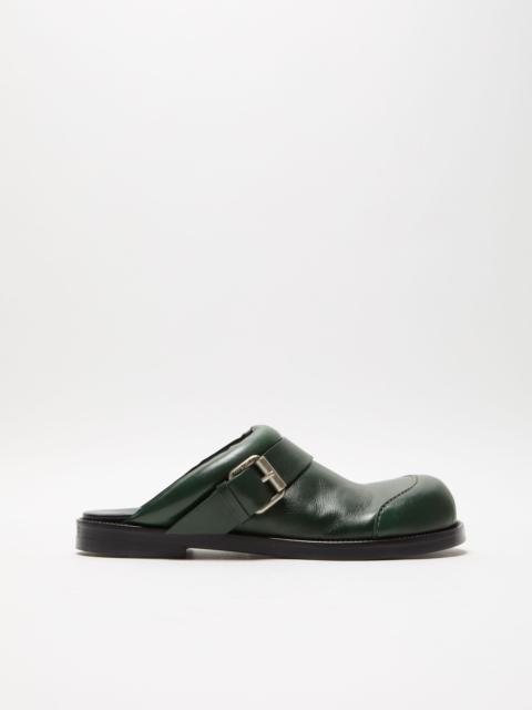 Acne Studios Leather buckle shoes - Olive green