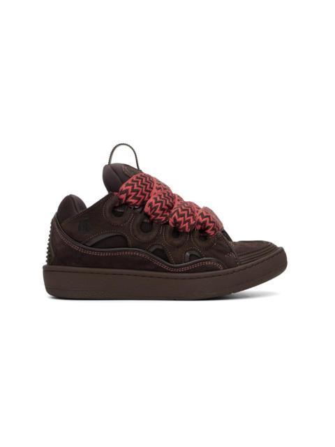 Lanvin Brown Curb Leather Sneakers