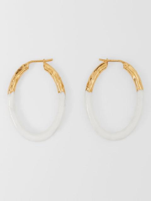Burberry Enamel and Gold-plated Hoop Earrings