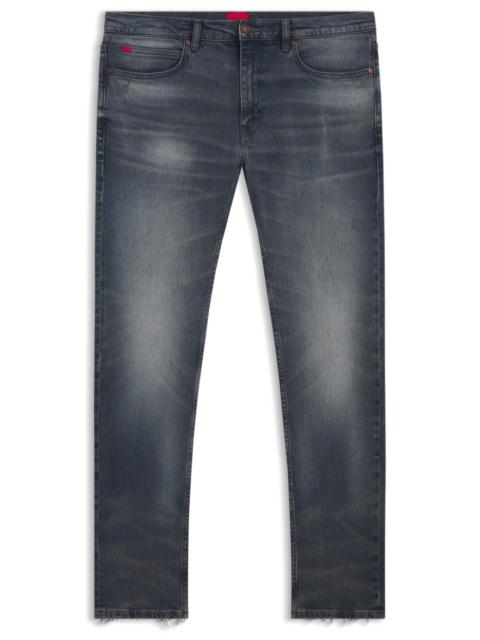 HUGO ASH-BLUE EXTRA-SLIM-FIT JEANS IN STRETCH DENIM