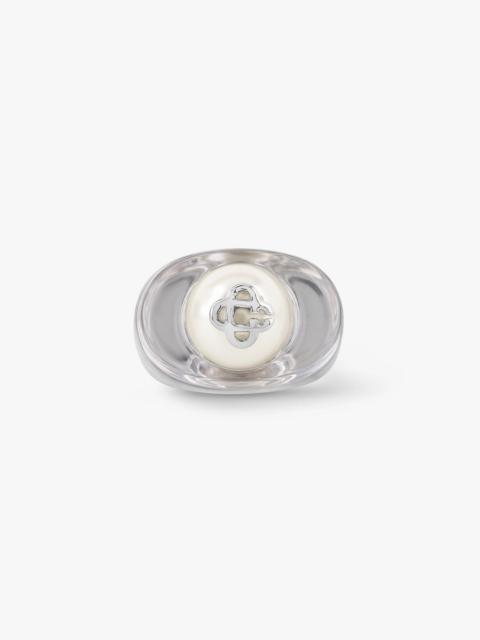 CASABLANCA Sci‑Fi Silver Pearl Ring