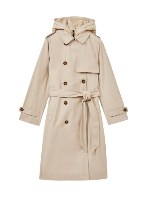 REISS Women's Azura Double-Breasted Trench Coat - Stone