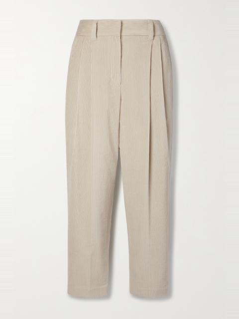 Brunello Cucinelli Pleated cotton-corduroy straight-leg pants
