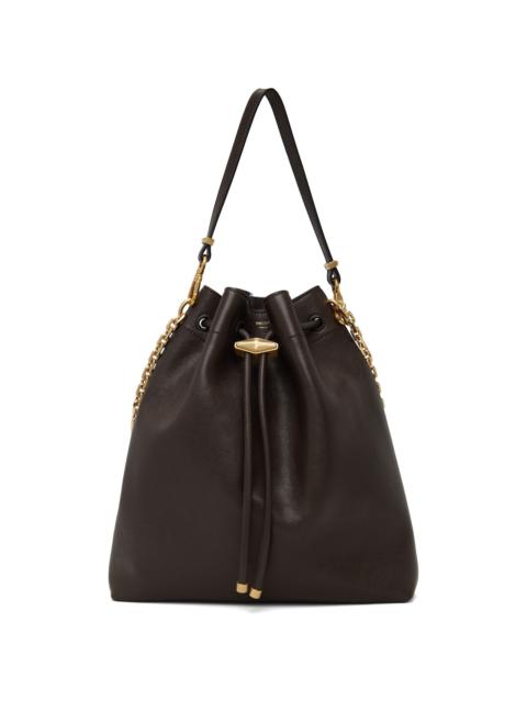 Brown Cinch Bucket Chain Bag