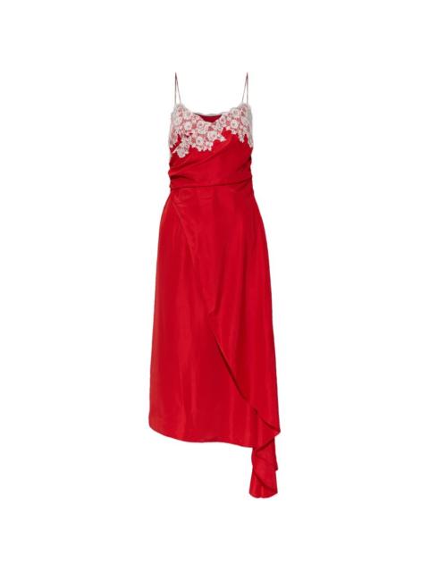 Moschino lace asymmetric midi dress