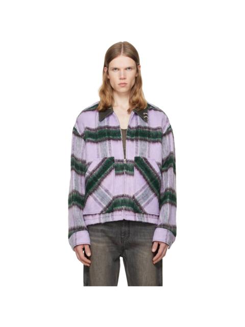 We11done Purple Check Pattern Jacket