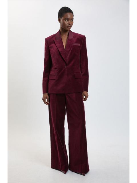 KAREN MILLEN Velvet Tailored Wide Leg Trouser
