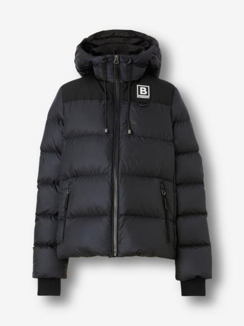 Burberry Letter Graphic Appliqué Nylon Hooded Puffer Jacket