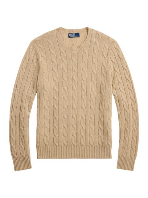 Polo Ralph Lauren Men's The Iconic Cable-Knit Cashmere Sweater - Dune Melange