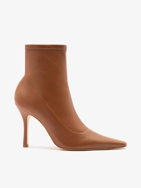 Larroudé Mini Carine Boot Caramel Stretch Leather