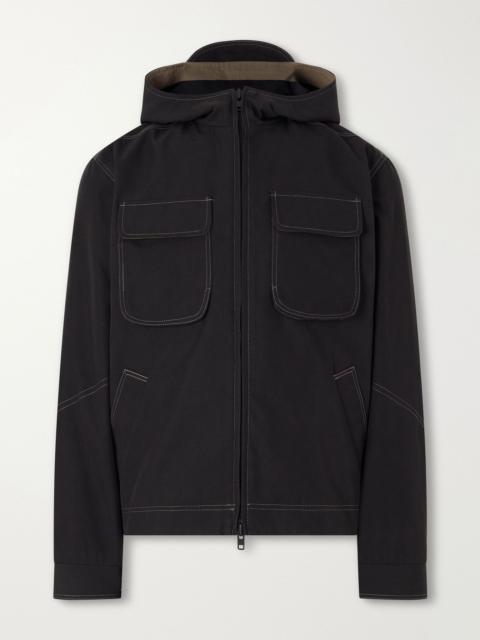 Oliver Spencer Saltash Cotton-Blend Gabardine Hooded Jacket Black