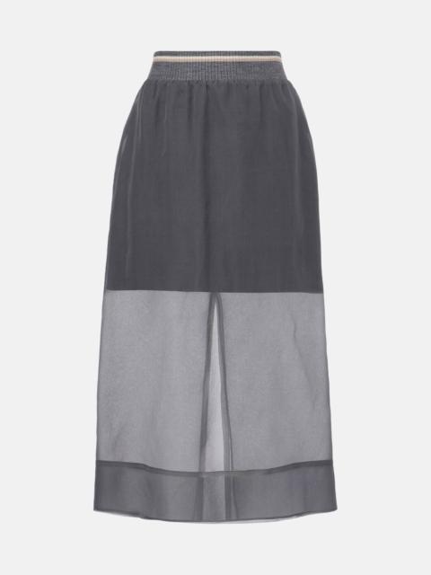 Brunello Cucinelli semi-sheer midi skirt