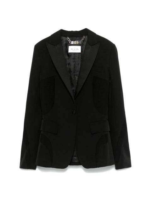 sheer-panelled blazer