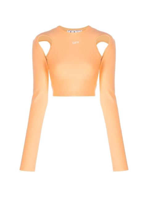 Off-White cut-out long-sleeve crop top