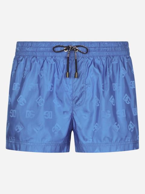Dolce & Gabbana Short jacquard swim trunks with DG Monogram